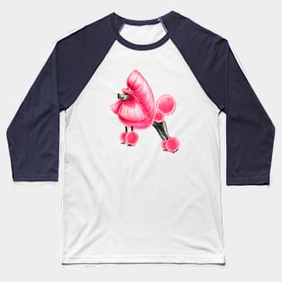 Pink Poodle Baseball T-Shirt